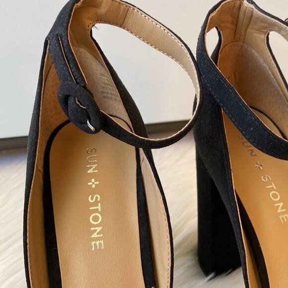 Block-Heel Platform Sun Stone Reeta Sandal Black 9.5 NEW!! - Picture 9 of 13